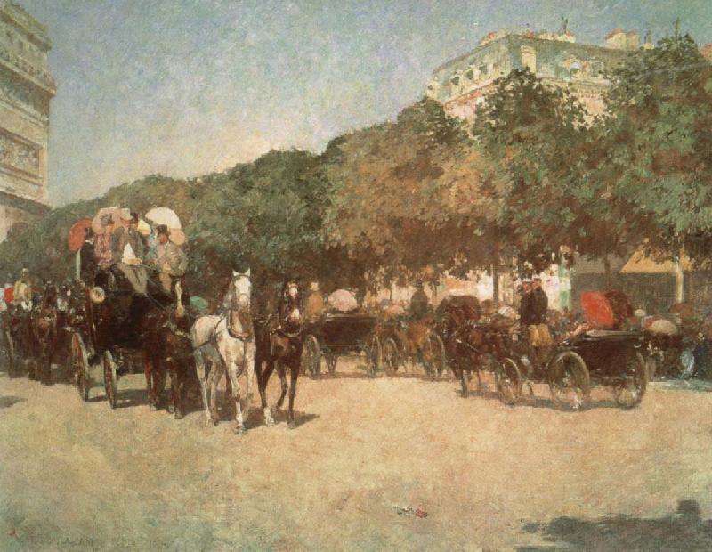 Childe Hassam Grand Prix Day oil painting picture